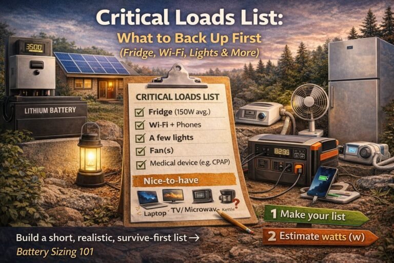 Critical Loads List: What to Back Up First (Fridge, Wi-Fi, Lights & More)